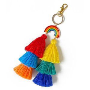 Rainbow Ribbons Key Chain, Bag Tassel Charm for Purse, Backpack, or Tote Bag